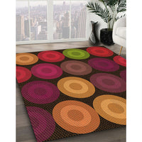 Patterned Mahogany Brown Rug, pat2263org