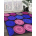 Patterned Bright Purple Rug in Family Room, pat2263pur