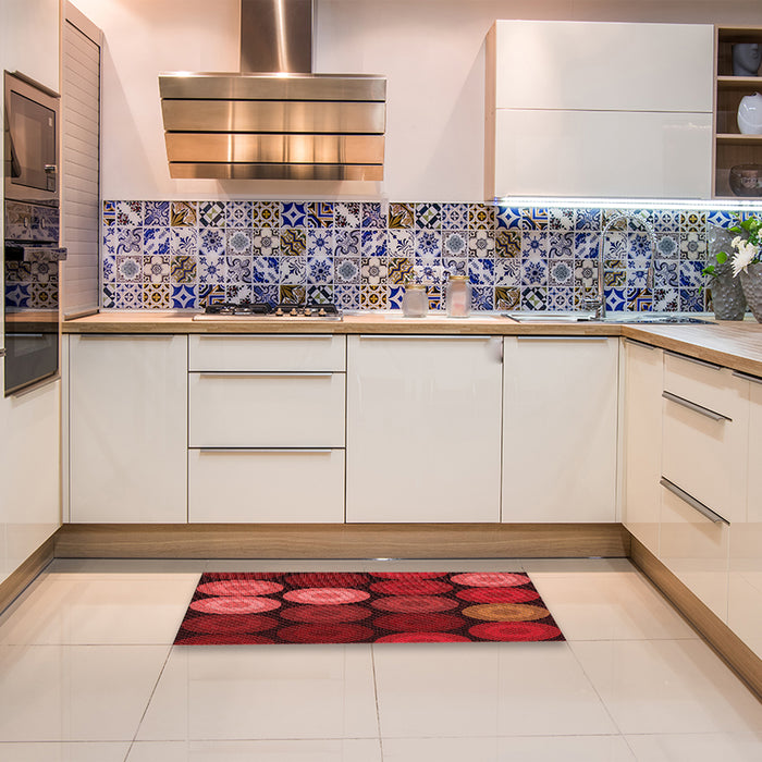 Patterned Red Rug in a Kitchen, pat2263rd