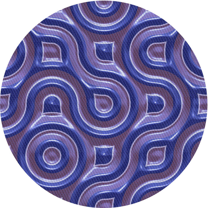 Square Patterned Medium Slate Blue Rug, pat2264blu