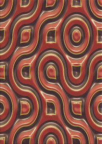 Machine Washable Transitional Tomato Red Rug, wshpat2264brn