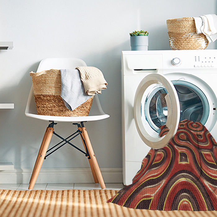 Machine Washable Transitional Tomato Red Rug in a Washing Machine, wshpat2264brn