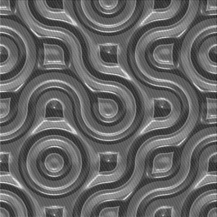 Round Patterned Gunmetal Gray Rug, pat2264gry
