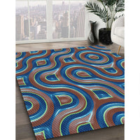 Patterned Plum Purple Rug, pat2264lblu