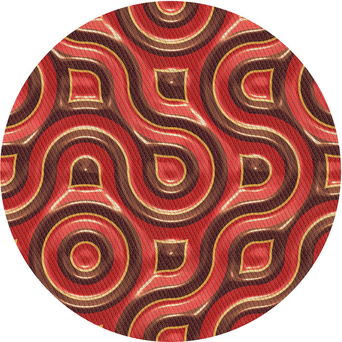 Square Patterned Red Rug, pat2264org