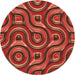 Square Patterned Red Rug, pat2264org