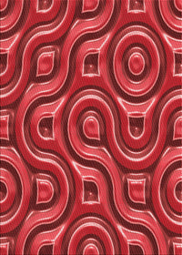 Machine Washable Transitional Red Rug, wshpat2264rd