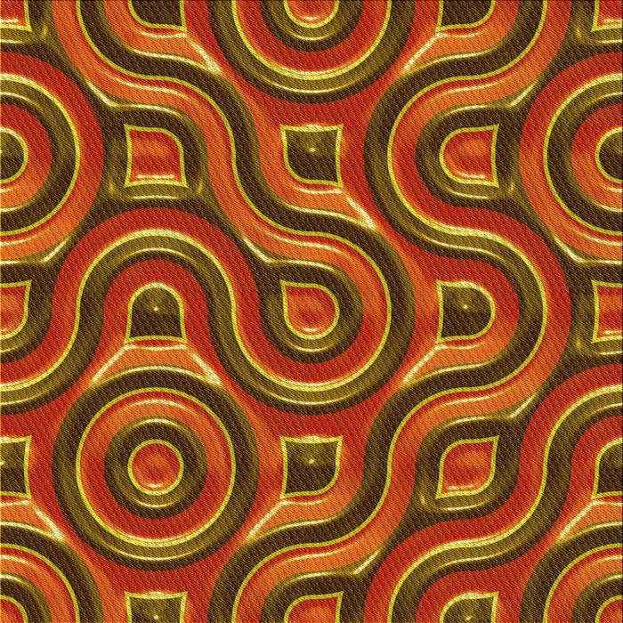 Round Patterned Tomato Red Rug, pat2264yw