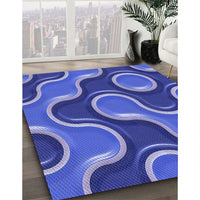 Patterned Sky Blue Rug, pat2265blu