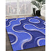 Patterned Sky Blue Rug in Family Room, pat2265blu