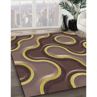 Patterned Dark Brown Rug, pat2265brn