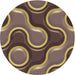 Square Patterned Dark Brown Rug, pat2265brn