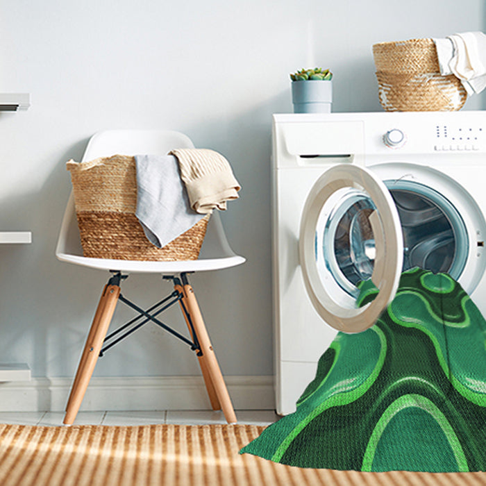 Machine Washable Transitional Deep Emerald Green Rug in a Washing Machine, wshpat2265grn