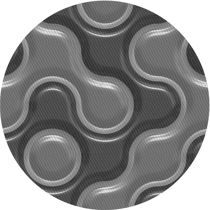 Square Patterned Gunmetal Gray Rug, pat2265gry