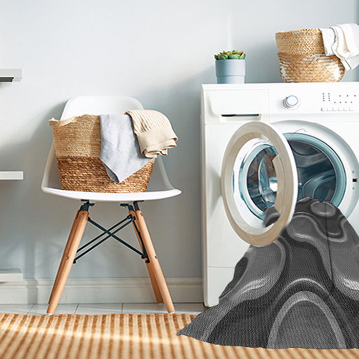 Machine Washable Transitional Gunmetal Gray Rug in a Washing Machine, wshpat2265gry