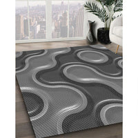 Patterned Gunmetal Gray Rug, pat2265gry