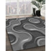 Patterned Gunmetal Gray Rug in Family Room, pat2265gry