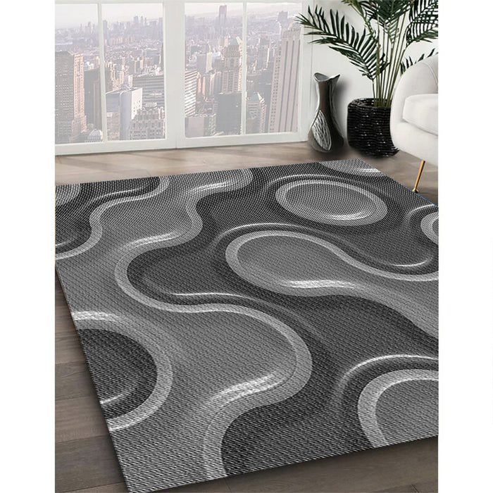 Machine Washable Transitional Gunmetal Gray Rug in a Family Room, wshpat2265gry