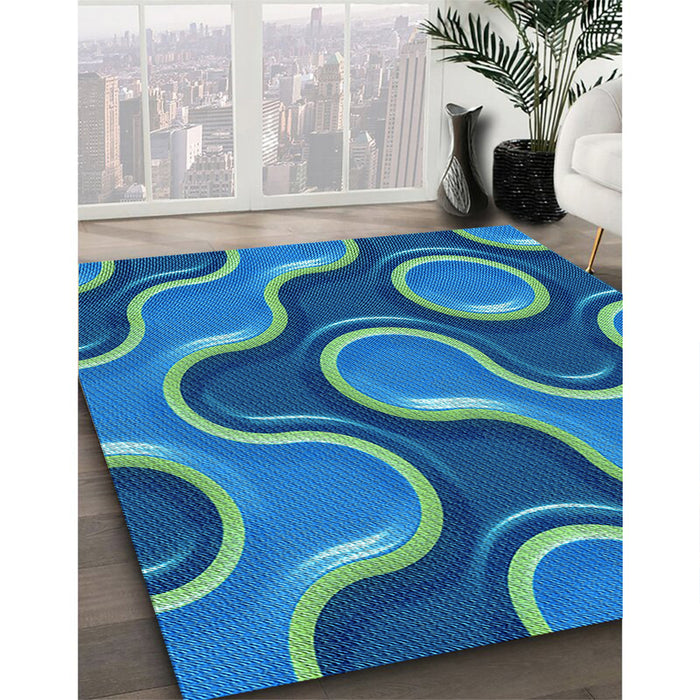 Patterned Blueberry Blue Rug in Family Room, pat2265lblu
