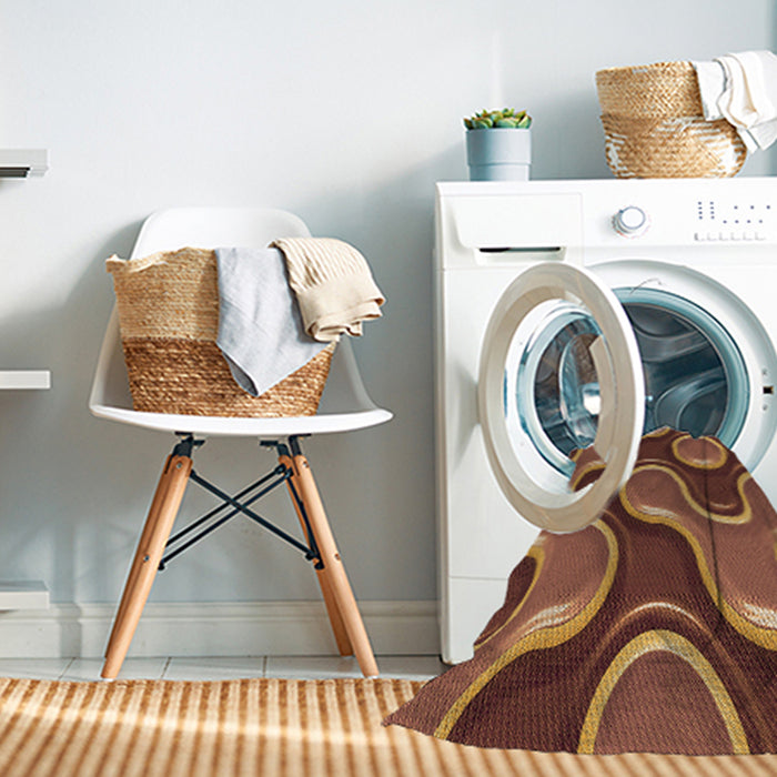 Machine Washable Transitional Saffron Red Rug in a Washing Machine, wshpat2265org