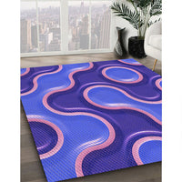 Patterned Medium Slate Blue Rug, pat2265pur