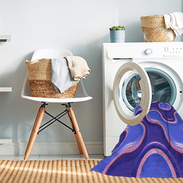 Machine Washable Transitional Medium Slate Blue Rug in a Washing Machine, wshpat2265pur