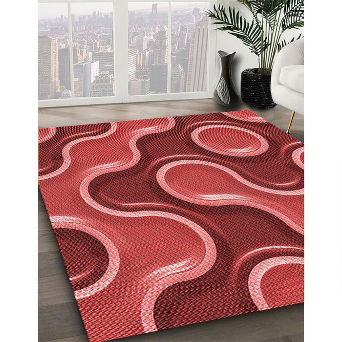 Machine Washable Transitional Red Rug in a Family Room, wshpat2265rd