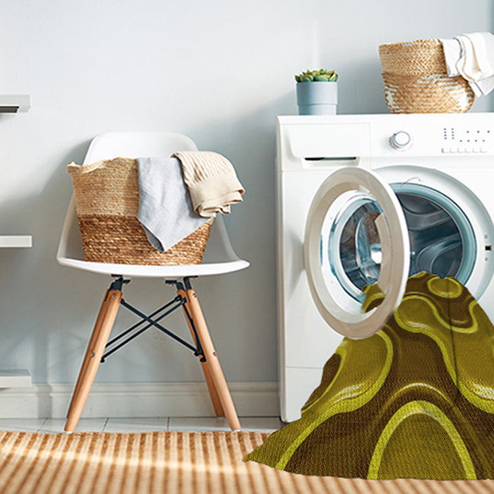 Machine Washable Transitional Dark Bronze Brown Rug in a Washing Machine, wshpat2265yw