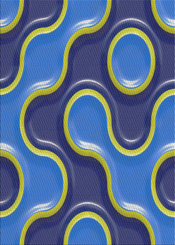 Patterned Blue Modern Rug, pat2265