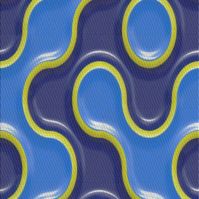 Patterned Blue Modern Rug, pat2265
