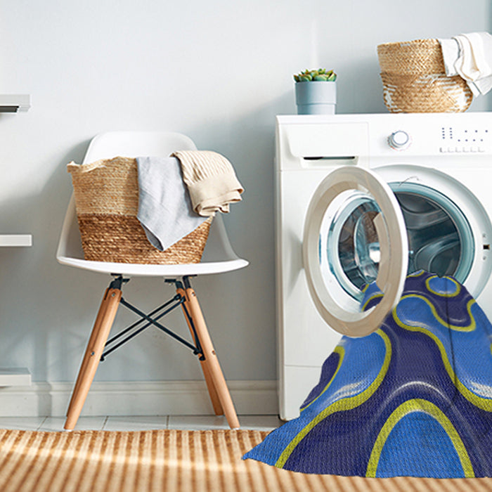 Machine Washable Transitional Blueberry Blue Rug in a Washing Machine, wshpat2265