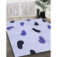 Patterned Lavender Blue Rug, pat2266blu