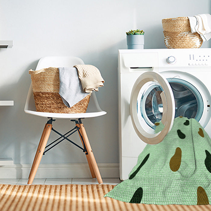 Machine Washable Transitional Mint Green Rug in a Washing Machine, wshpat2266grn