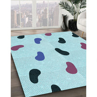 Patterned Koi Blue Rug, pat2266lblu