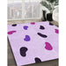 Patterned Purple Rug in Family Room, pat2266pur
