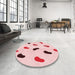 Round Patterned Pink Rug in a Office, pat2266rd