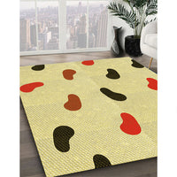 Patterned Caramel Brown Rug, pat2266yw