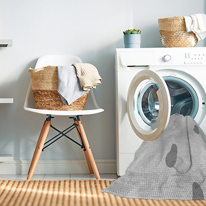 Machine Washable Transitional Dark Gray Rug in a Washing Machine, wshpat2267gry