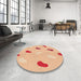 Round Patterned Pastel Orange Rug in a Office, pat2267org