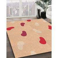 Patterned Pastel Orange Rug, pat2267org