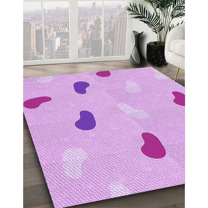 Machine Washable Transitional Purple Rug in a Family Room, wshpat2267pur