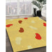 Machine Washable Transitional Bold Yellow Rug in a Family Room, wshpat2267yw