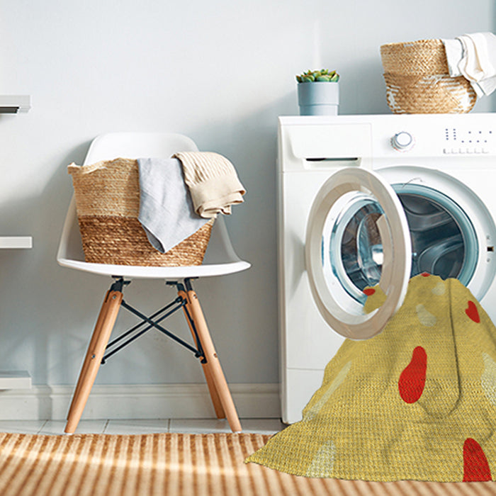 Machine Washable Transitional Bold Yellow Rug in a Washing Machine, wshpat2267yw