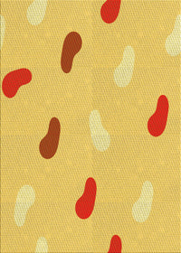 Machine Washable Transitional Bold Yellow Rug, wshpat2267yw