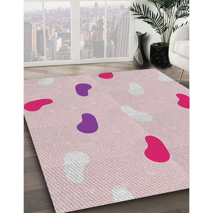 Machine Washable Transitional Purple Pink Rug in a Family Room, wshpat2267