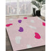 Machine Washable Transitional Purple Pink Rug in a Family Room, wshpat2267
