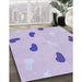 Patterned Purple Mimosa Purple Rug in Family Room, pat2268blu