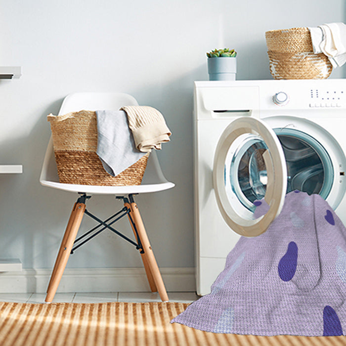 Machine Washable Transitional Purple Mimosa Purple Rug in a Washing Machine, wshpat2268blu