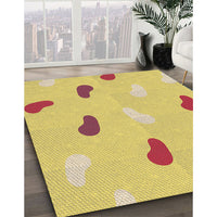 Patterned Yellow Rug, pat2268brn