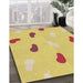 Patterned Yellow Rug in Family Room, pat2268brn